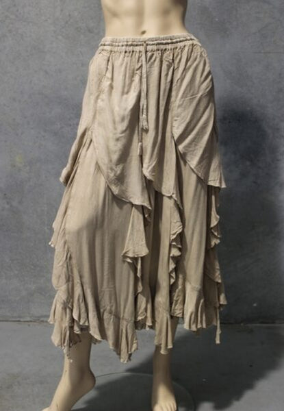 Fluted Bias Layer Ruffle Skirt