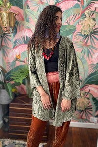 Into The Mystic Velvet Kimono Jacket w Braid Emb