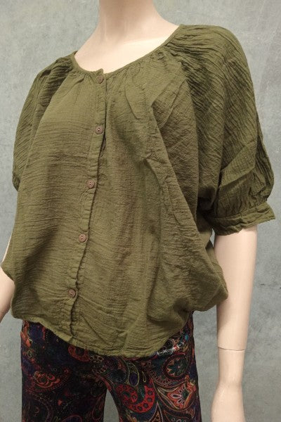 Batwing Button Thru Blouse