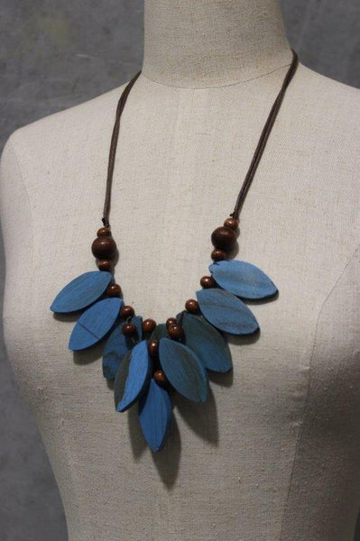 Delta Wooden Leaf Necklace IN 7 COLOURS