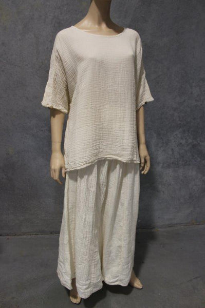 Cotton Cheesecloth Square Top w Button Elbow