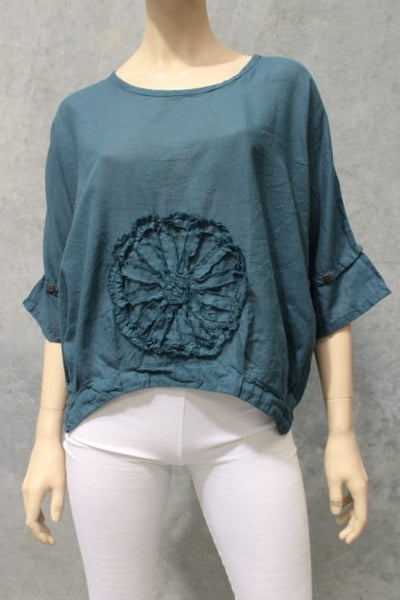 Cotton Flower Poncho Top #1 Small Flower RE-STOCKED!
