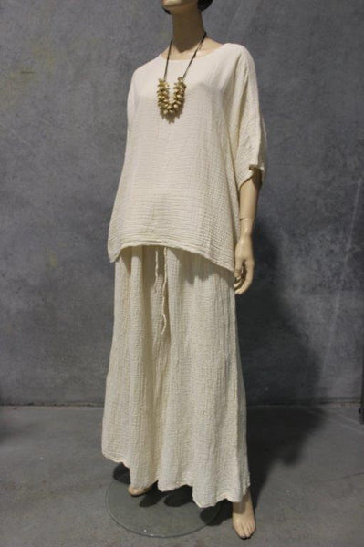 Cheesecloth Wide Leg Pants