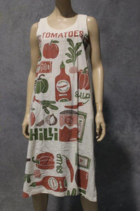 Flour Print Cotton Sleeveless Dress (4 Prints)