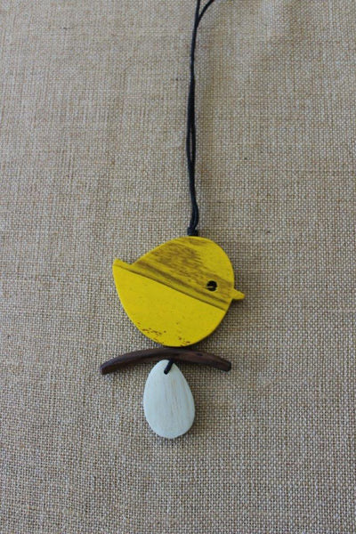 Bird on Branch Wood Necklace IN 2 COLOURS