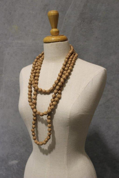 Pava Fabric Covered Bead Necklace IN 6 COLOURS