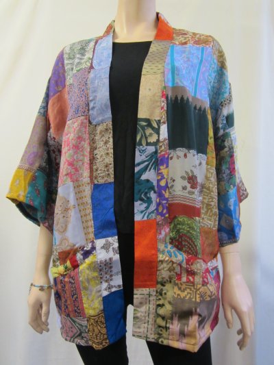 Patchwork Sari Kimono With Lining (Each Item Unique)