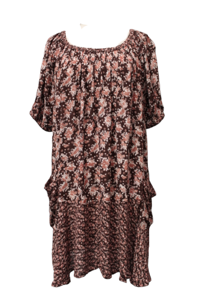Chery Rayon Crepe Peasant Dress