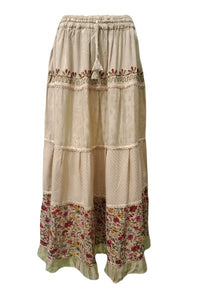 Floral Inset Tier Skirt