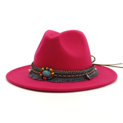 Santa Fe Western Hat w Turq and Tassel Hatband