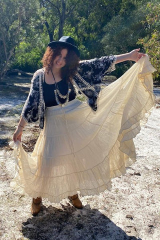 NEW! Cotton Tiered Circle Gypsy Skirt