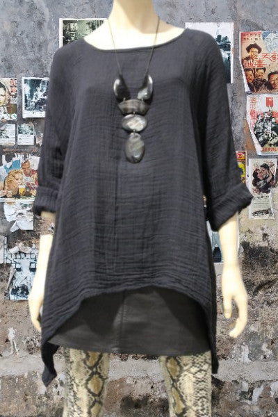 Cheesecloth Dolman Sleeve Top