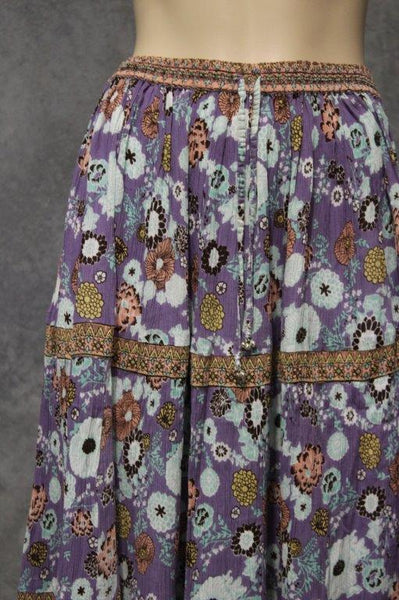 Chrysanthemum Crepe Maxi Skirt w Bells