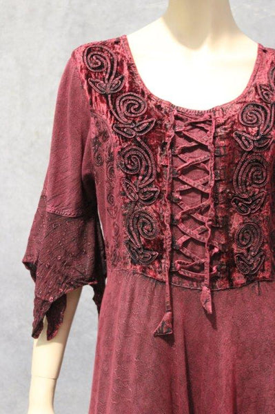 Medieval Lace Up Tea Length Dress