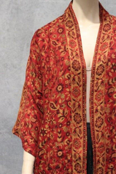 Jamawar Paisley Kimono With Sari Lining