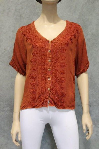 Nineties Crepe Button Top (Short/Waist Length) BACK IN!