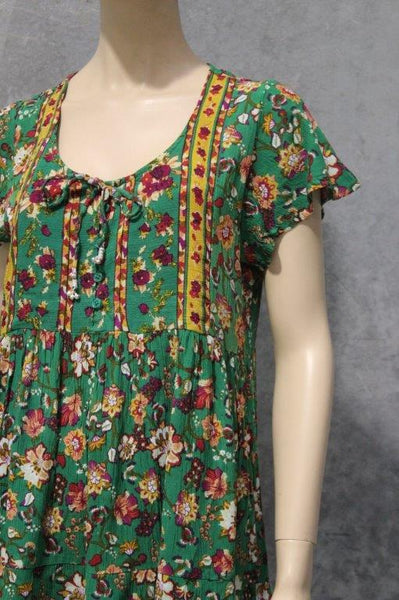 Gypselle Floral Crepe Babydoll Dress w Buttons